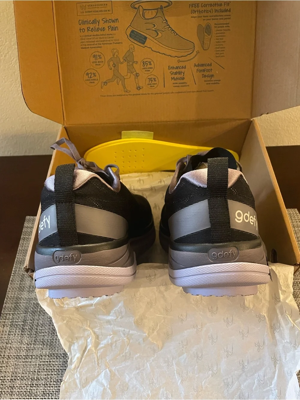 Gdefy Women’s Black & Lavender Supportive Athletic Sneakers